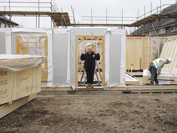 Gill stands where the front door of her Georgian-style home will be