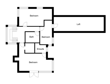 Four bedroom waterside house plans - first floor