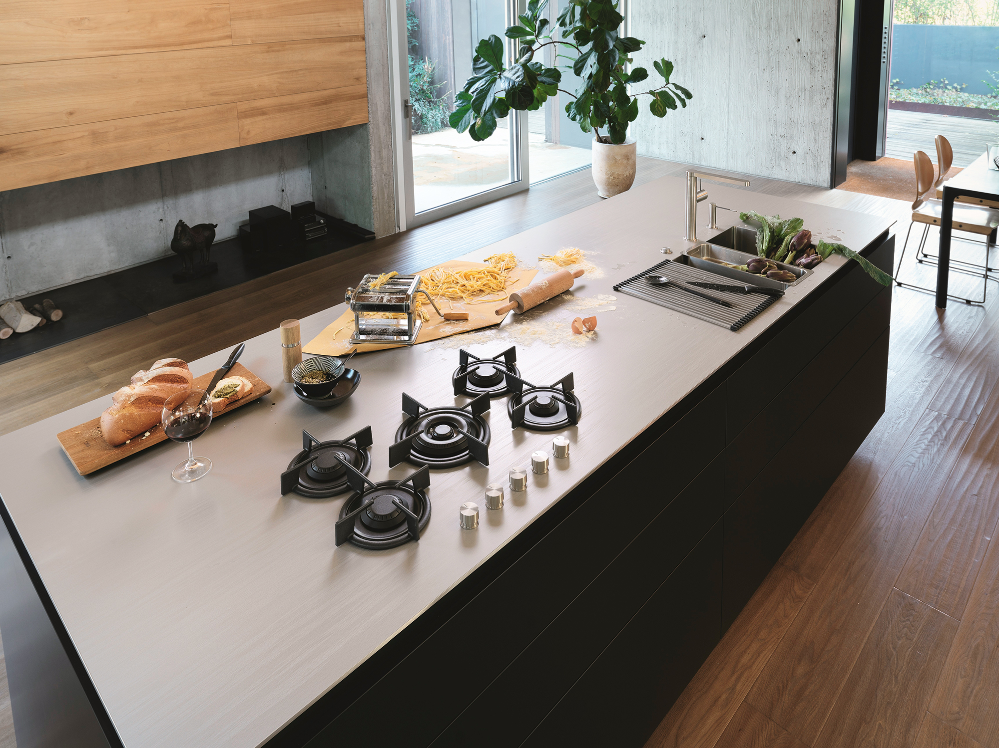 Stainless steel worktop kitchen