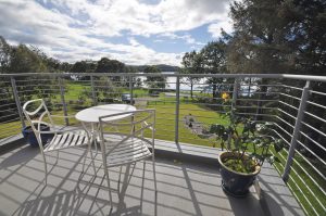 Timber frame waterside home