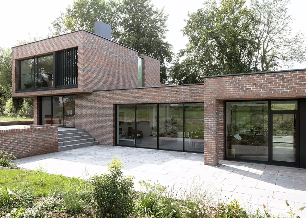 modern new build home with masonry and glazing details
