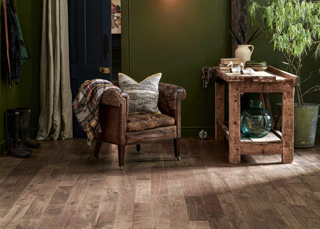 rich-toned wood flooring