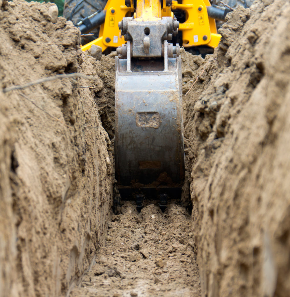 excavation of foundation trenches