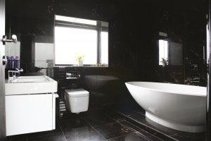 The monochrome bathroom