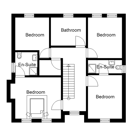First floor plan for a suburban four bed detached home