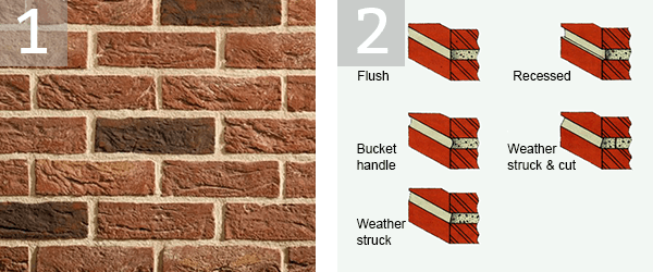 Audley Antique bricks and mortar line profile options