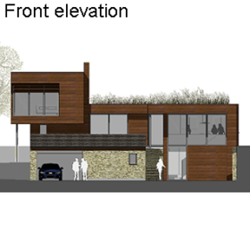 Self build house plans, 3D front elevation