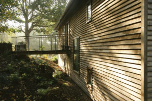 Bridge to a house on a sloping plot