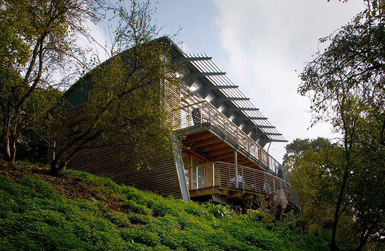 Ted Stevens' sustainable self build home on a sloping site