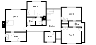 Four bedroom uk house plans - first floor
