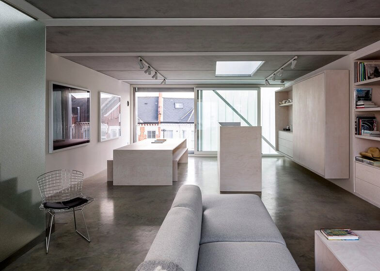 Slip House in Brixton interior space with glazed sliding doors