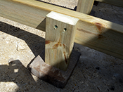 Support the joists with tanalised timber legs