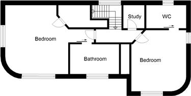 Four bedroom uk house plans - first floor