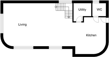 Four bedroom uk house plans - ground floor