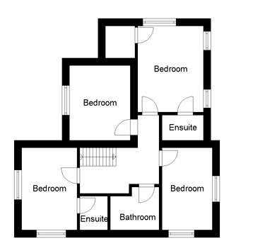 Four bedroom uk house plans - first floor