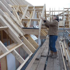 The oak fascia is fitted to the dormer windows