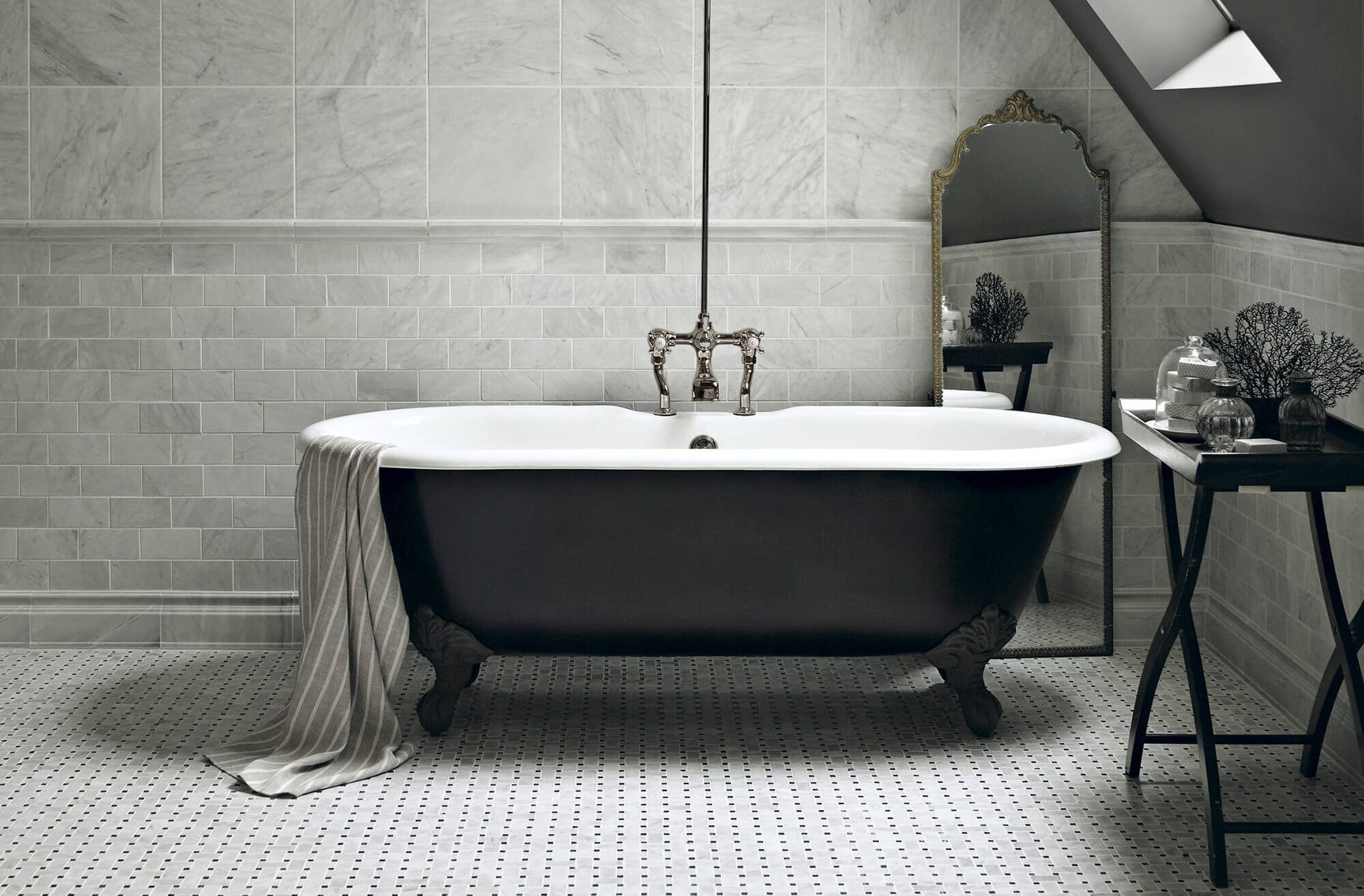 Freestanding bath in luxury bathroom