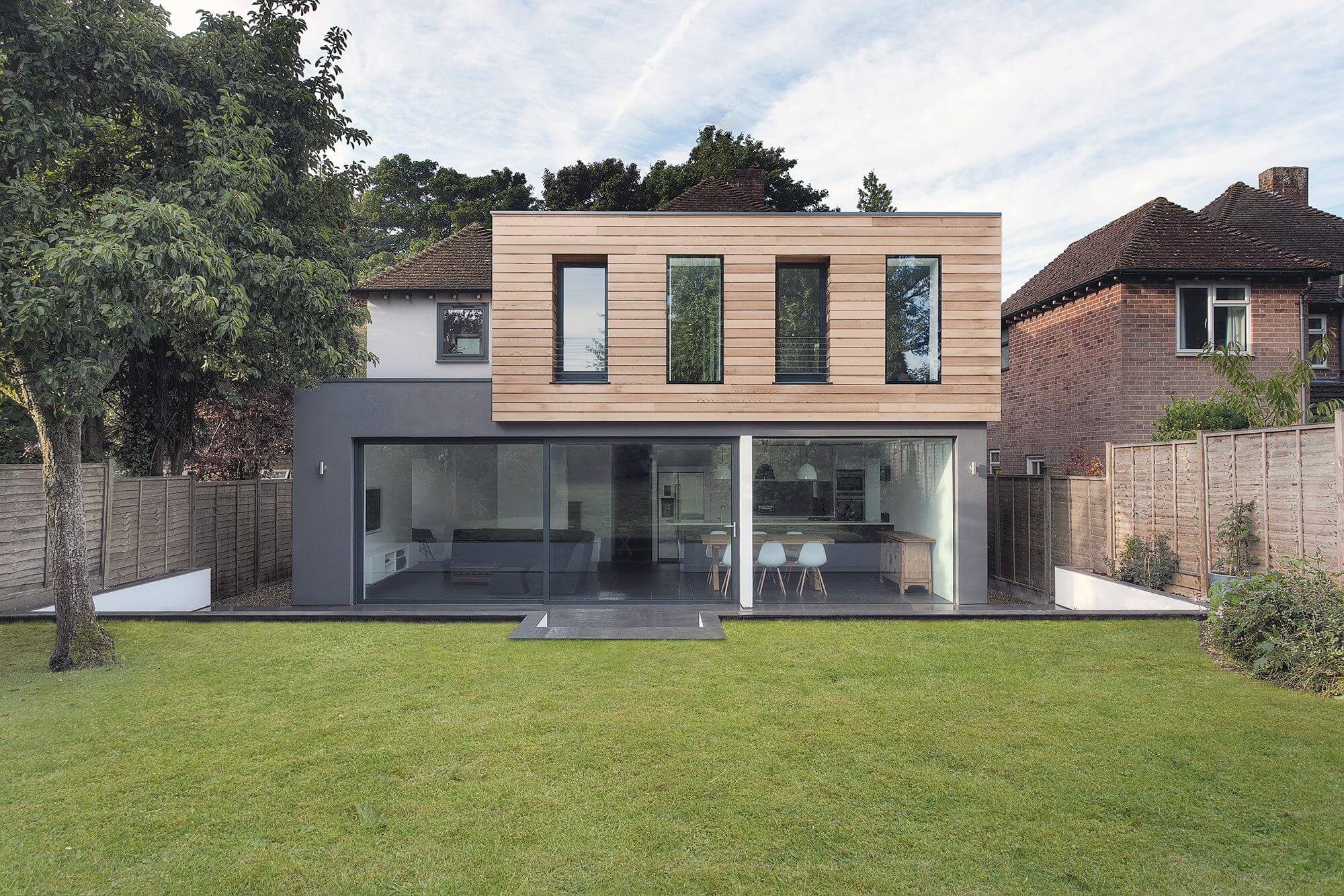 Modern extension with Western Red cedar cladding