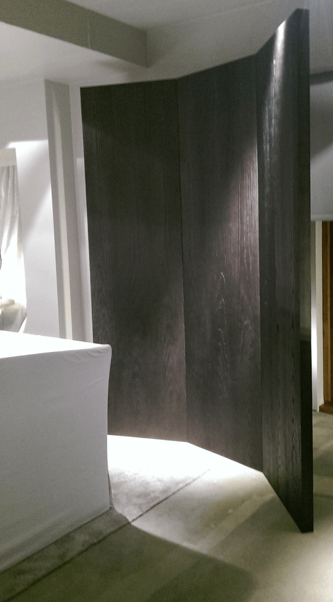 Oversized solid wood screen