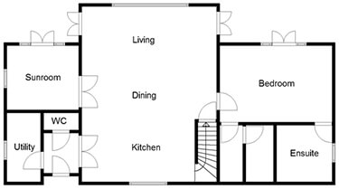 Riverside home ground floor self build house plans