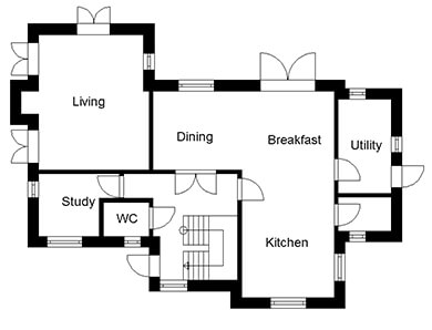 Low energy vernacular home ground floor house plans