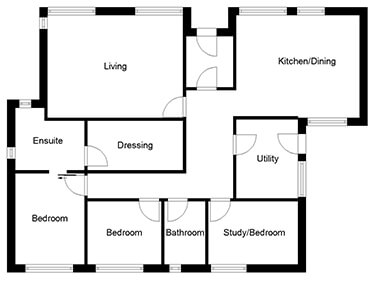 UK house plans for Passivhaus Bungalow