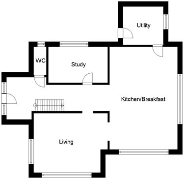 UK house plans for four bedroom modern eco home