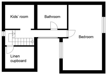 UK house plans for two bedroom architect-designed self build - first floor