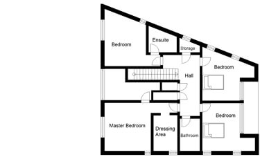 First floor plans for four bedroom workshop conversion