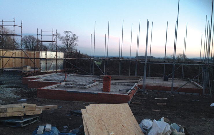 scaffolding and footings