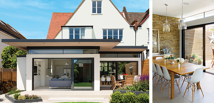 Contemporary extension to a traditional house