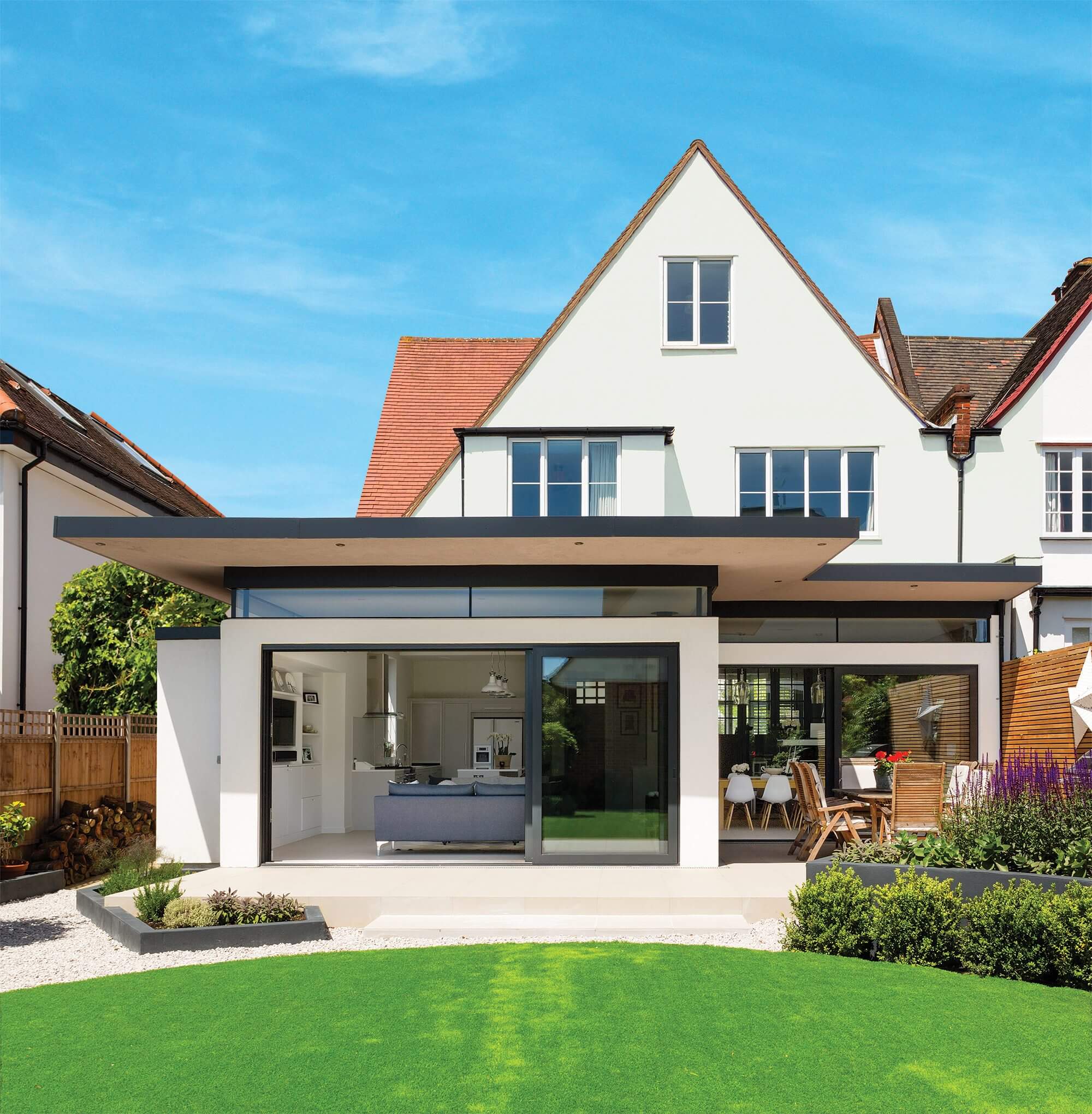 Contemporary extension to a traditional house