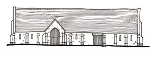 aisled barn drawing