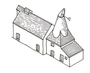 oast house drawing