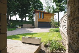 Contemporary stone and cedar self-build