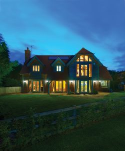 Traditional oak frame and brick home