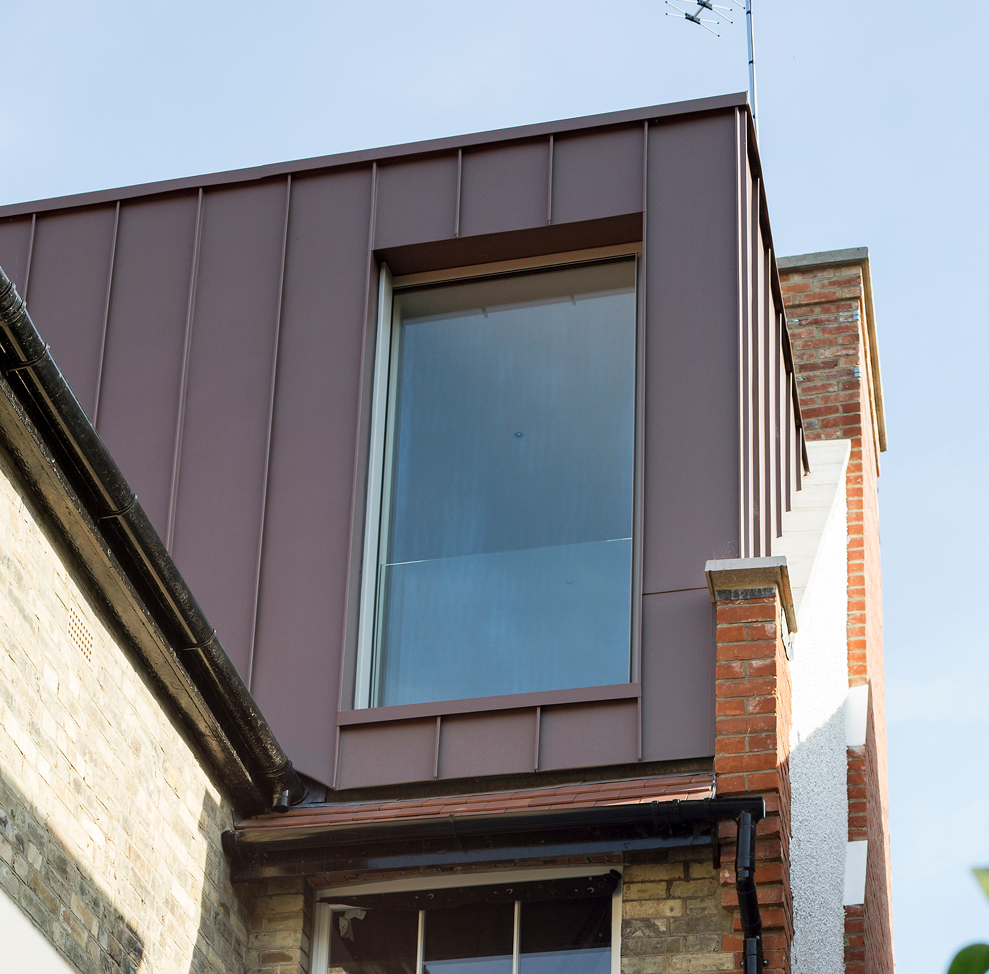 Zinc loft dormer extension to Edwardian house