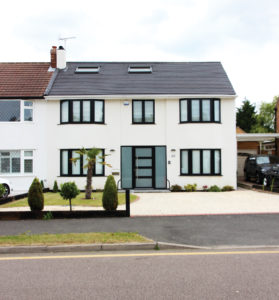 Block and steel self-build home