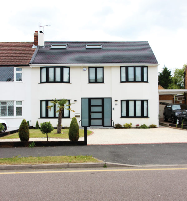 Block and steel self-build home