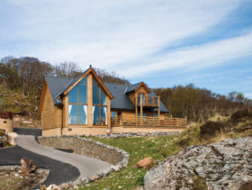 Timber frame highland log cabin