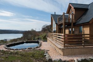 Timber frame highland log cabin