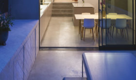 Polished concrete flooring in a project by Architecture for London