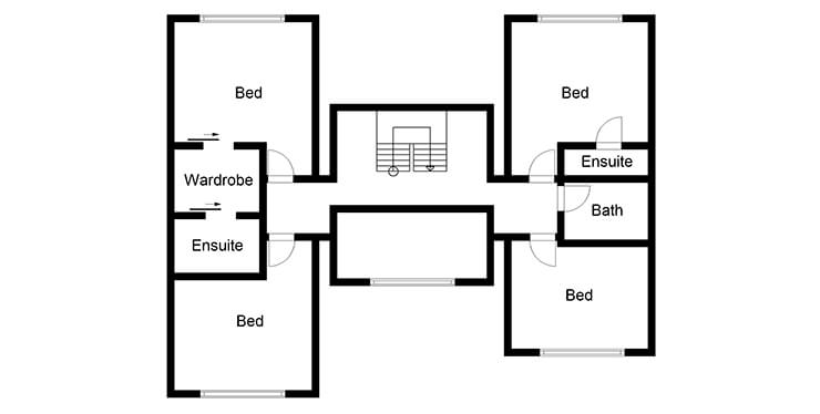 Modern Chalet Bungalow first floor plans