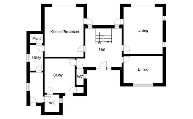 Modern Chalet Bungalow ground floor plans