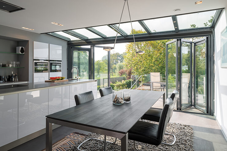 bifold doors and rooflight