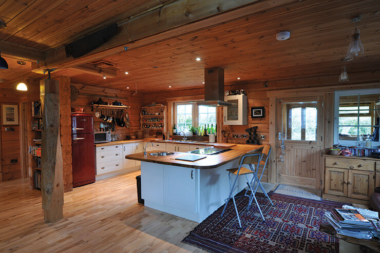 log home kitchen