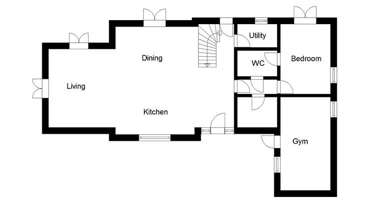 oak frame home floor plan