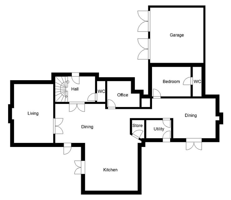 Brick & Flint Clad Home Ground Floor Plans