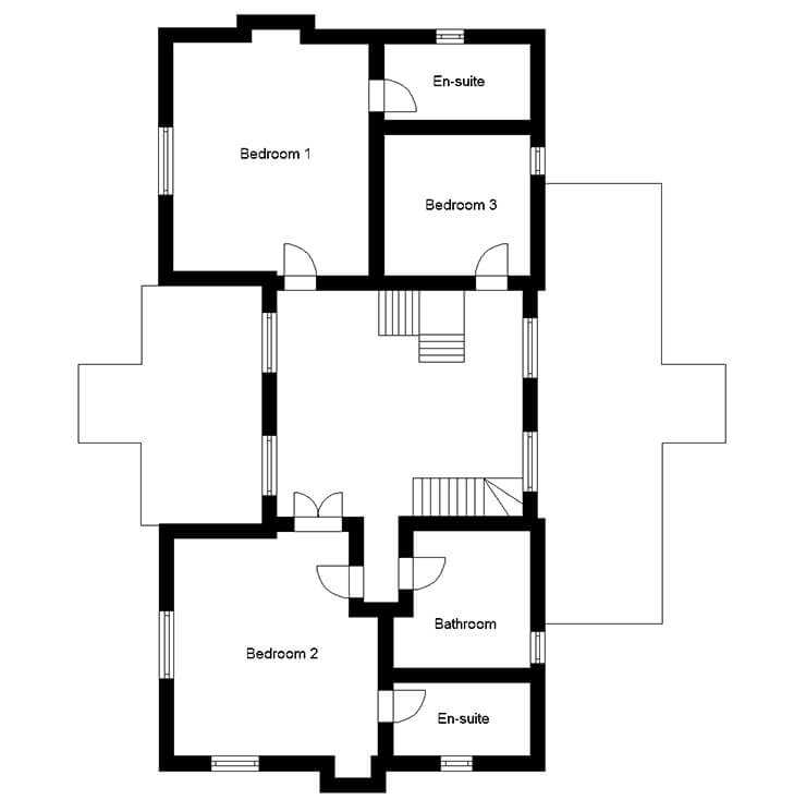 Traditional brick manor house first floor plans