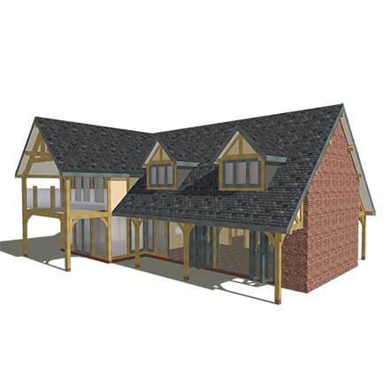 3d render of oak frame home